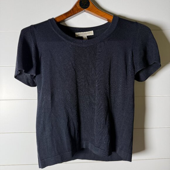 Maria Di Ripabianca Cardigan Short Sleeve- Twin Sweater Set Black Sz 8 - Picture 13 of 14